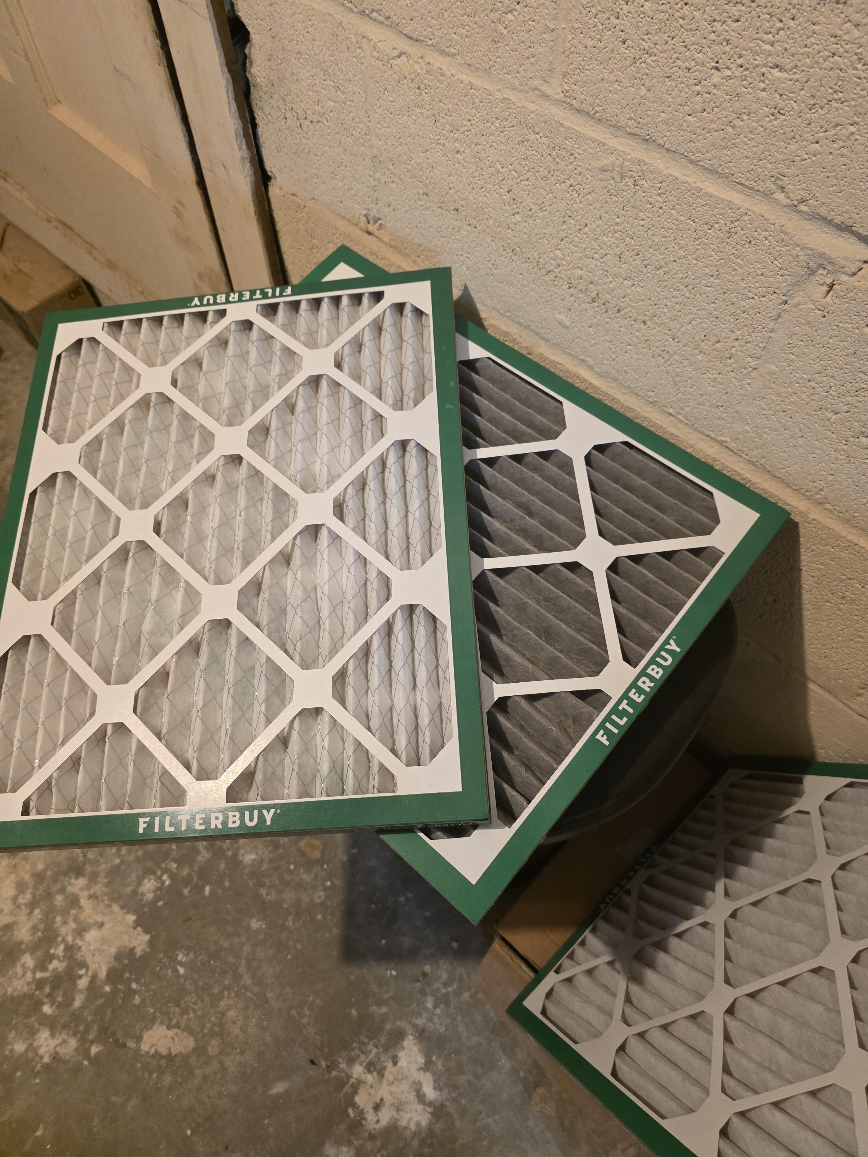 HVAC air filters ready for replacement