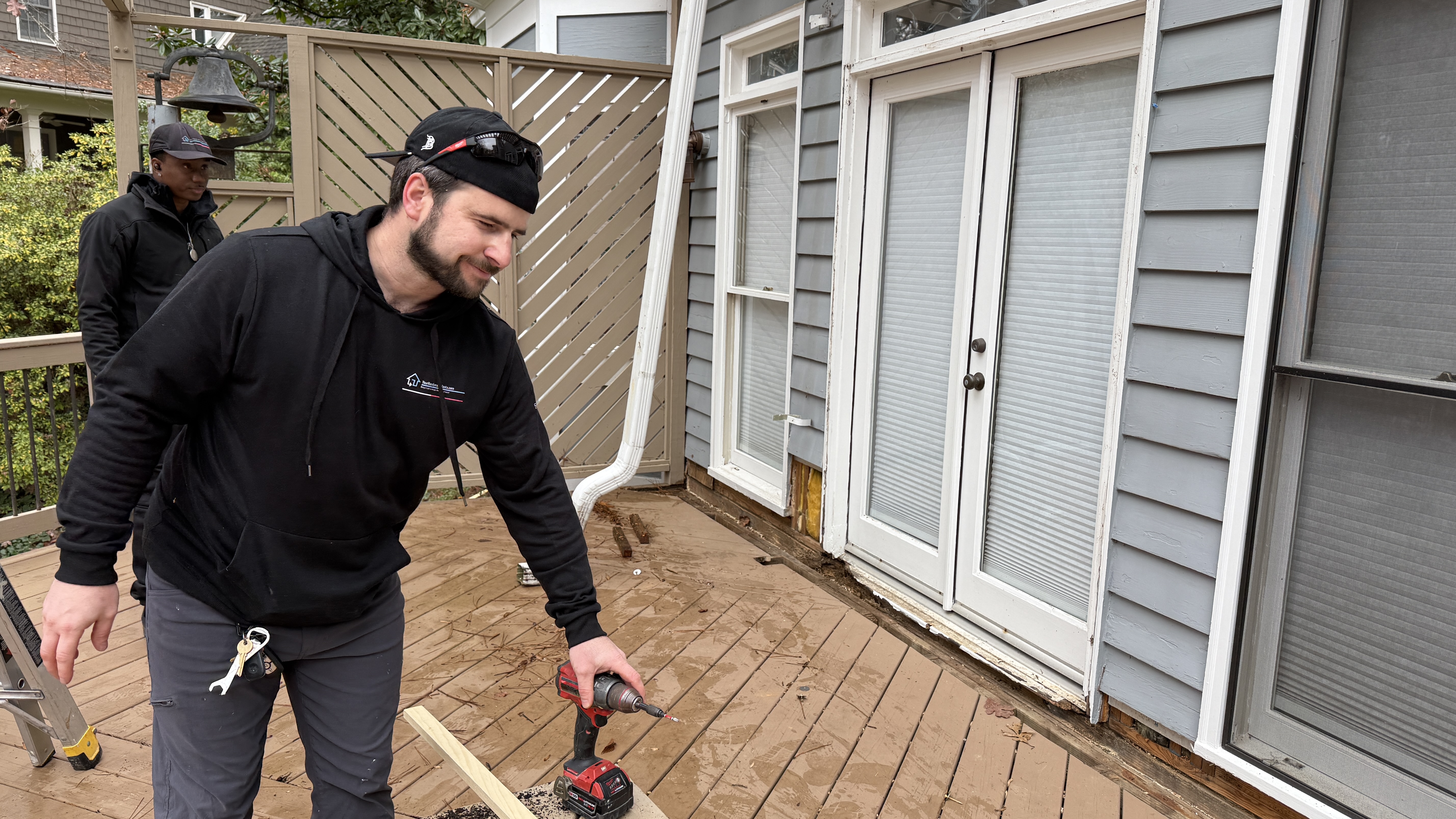 Brendon working on a home project